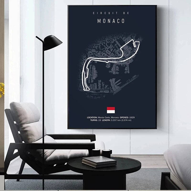 Track Circuit Canvas Poster - Spa, Monza, Monaco & MORE