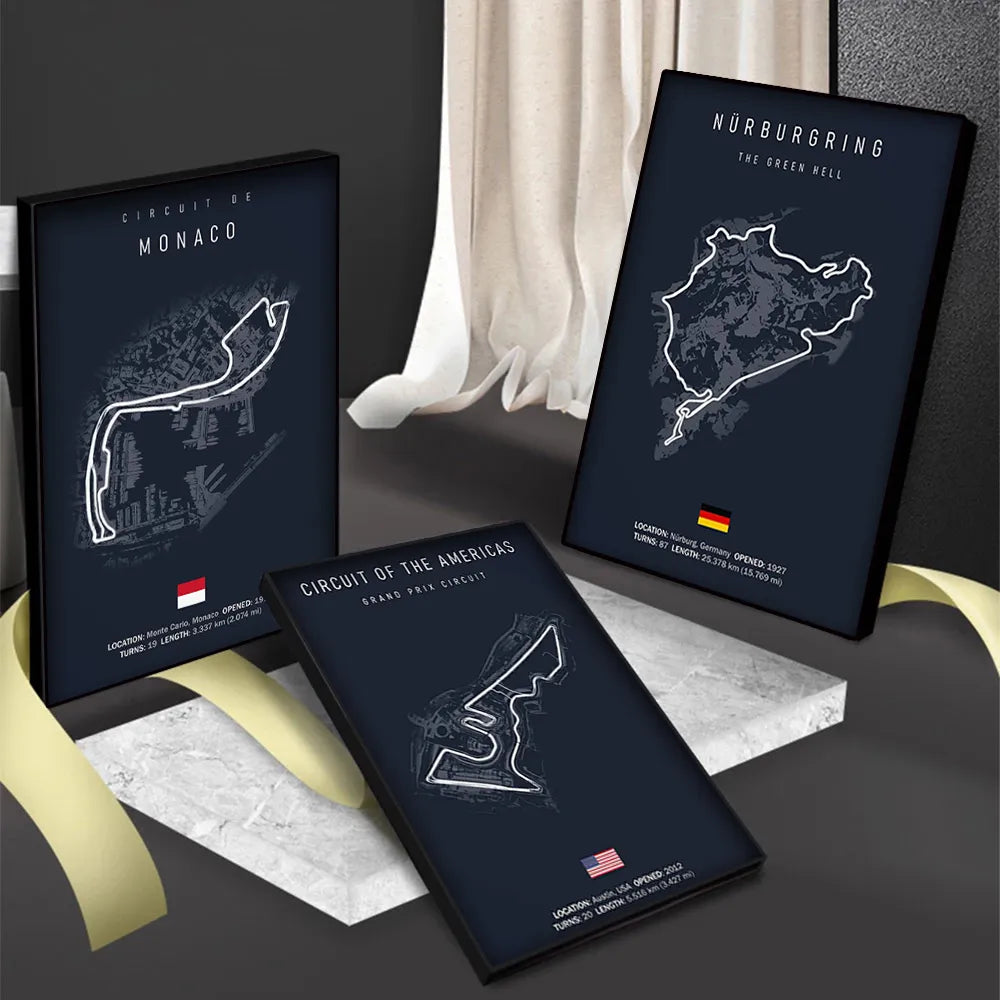 Track Circuit Canvas Poster - Spa, Monza, Monaco & MORE